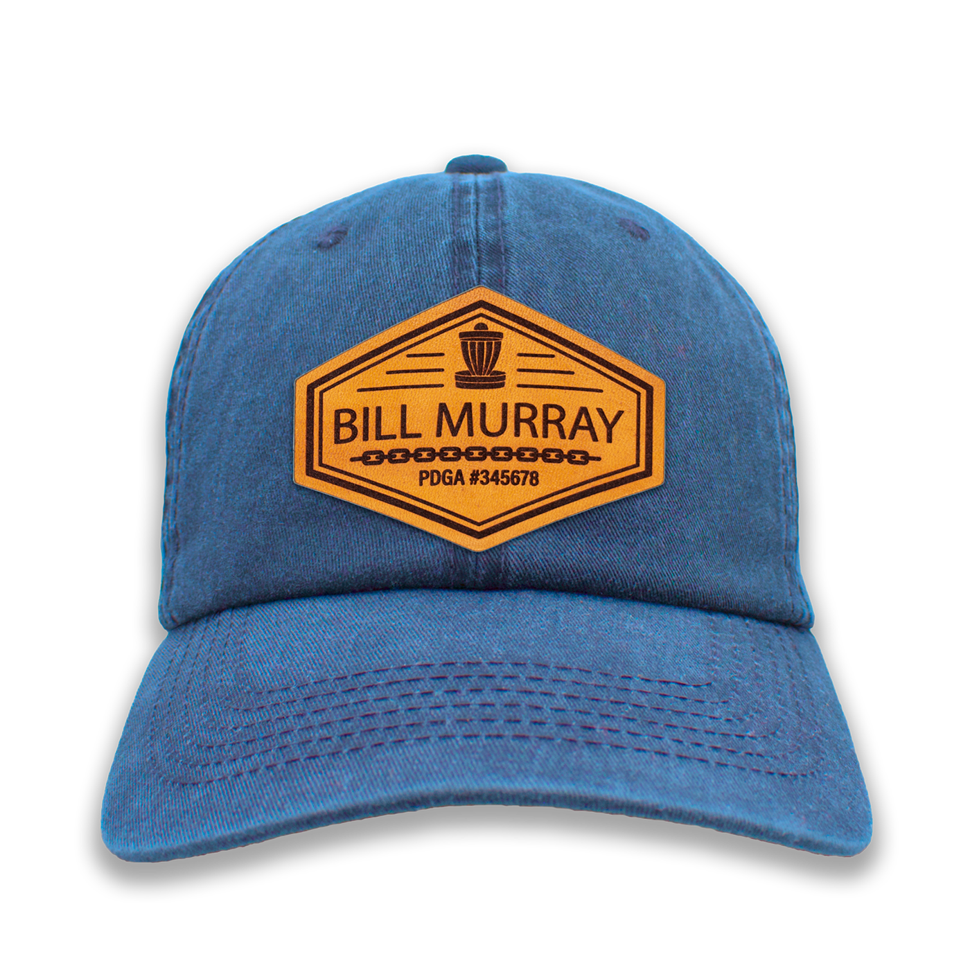 Custom Leather PDGA Player Number Disc Golf Hat