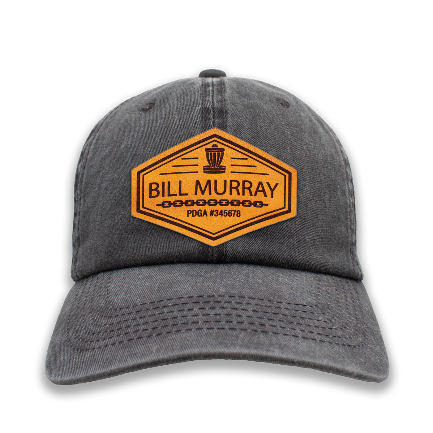 Custom Leather PDGA Player Number Disc Golf Hat