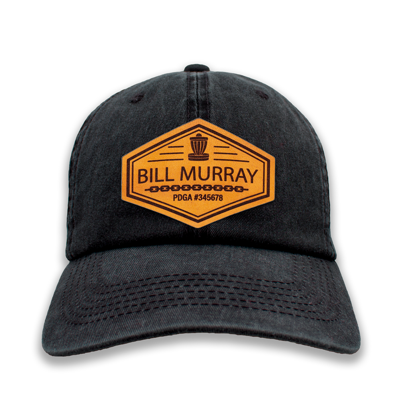 Custom Leather PDGA Player Number Disc Golf Hat