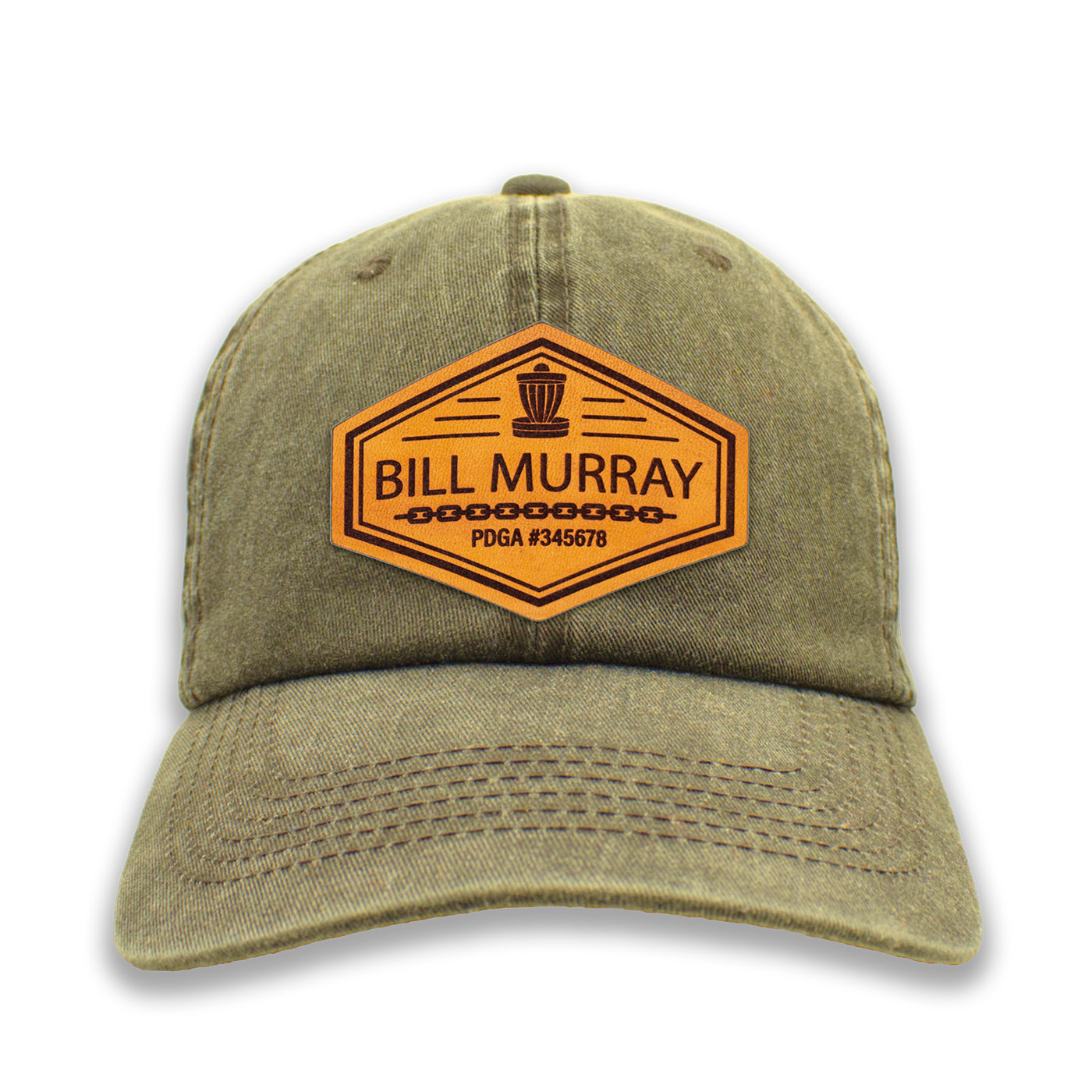 Custom Leather PDGA Player Number Disc Golf Hat