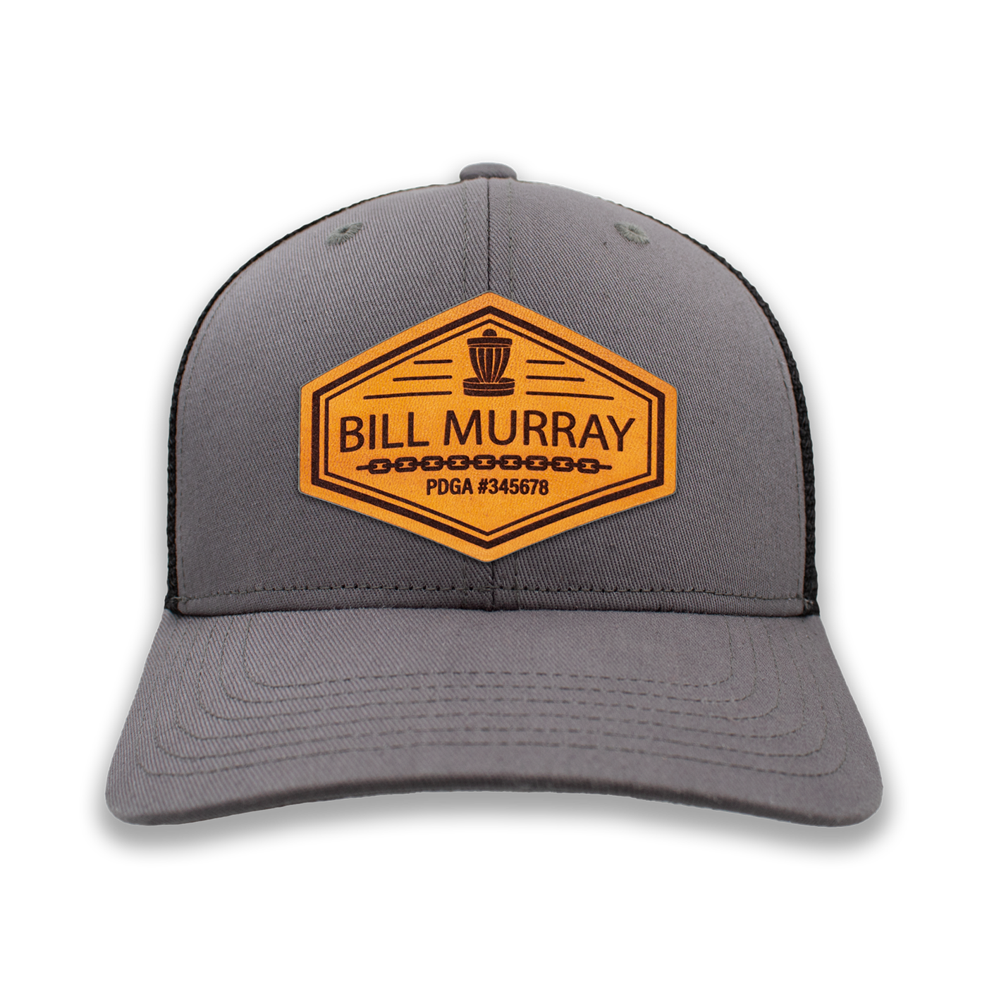 Custom Leather PDGA Player Number Disc Golf Hat