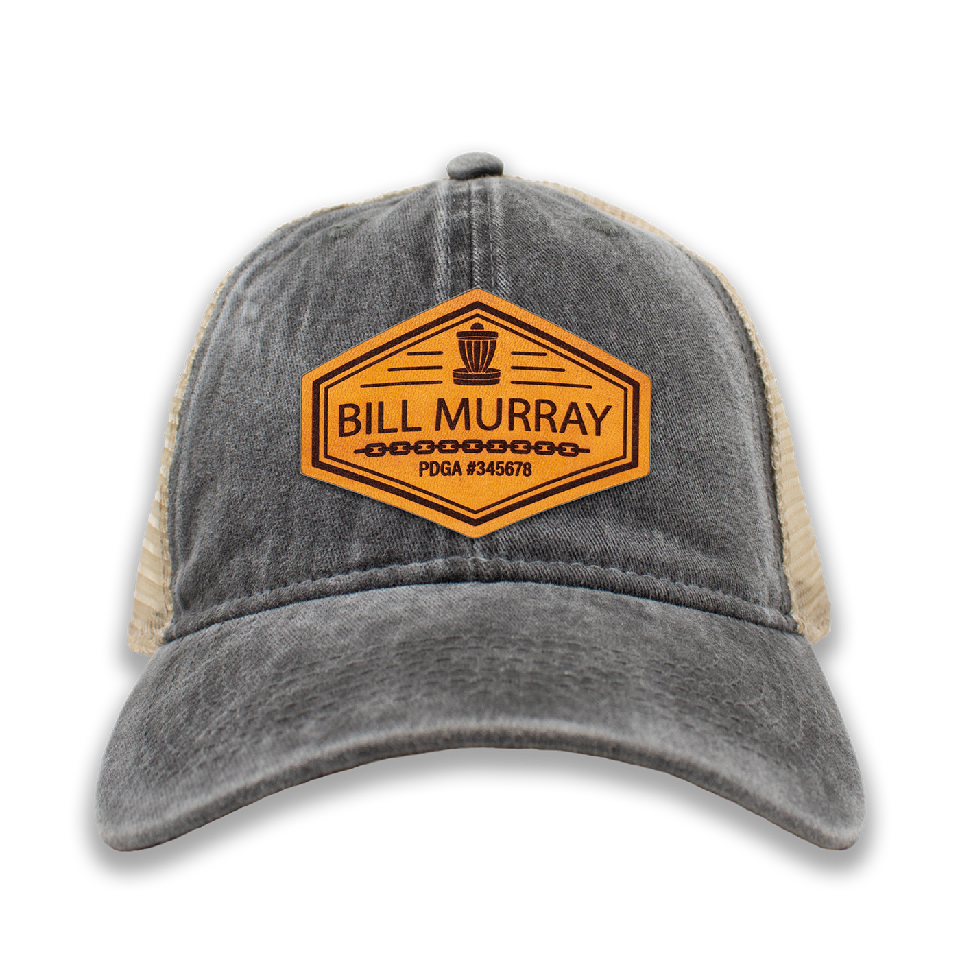 Custom Leather PDGA Player Number Disc Golf Hat