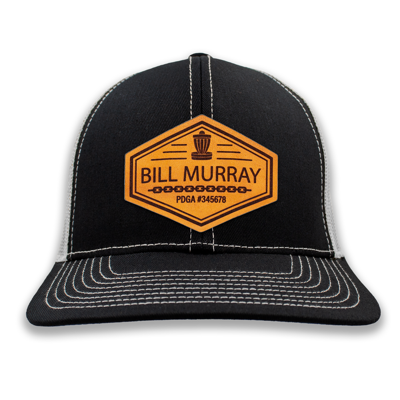 Custom Leather PDGA Player Number Disc Golf Hat