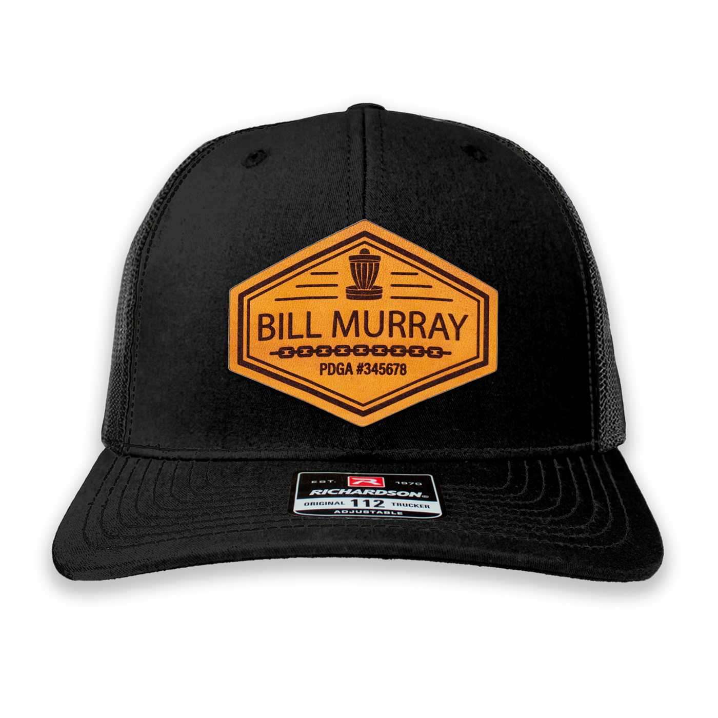 Custom Leather PDGA Player Number Disc Golf Hat