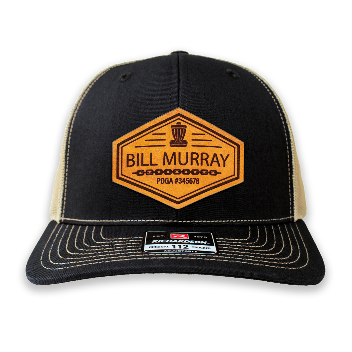 Custom Leather PDGA Player Number Disc Golf Hat