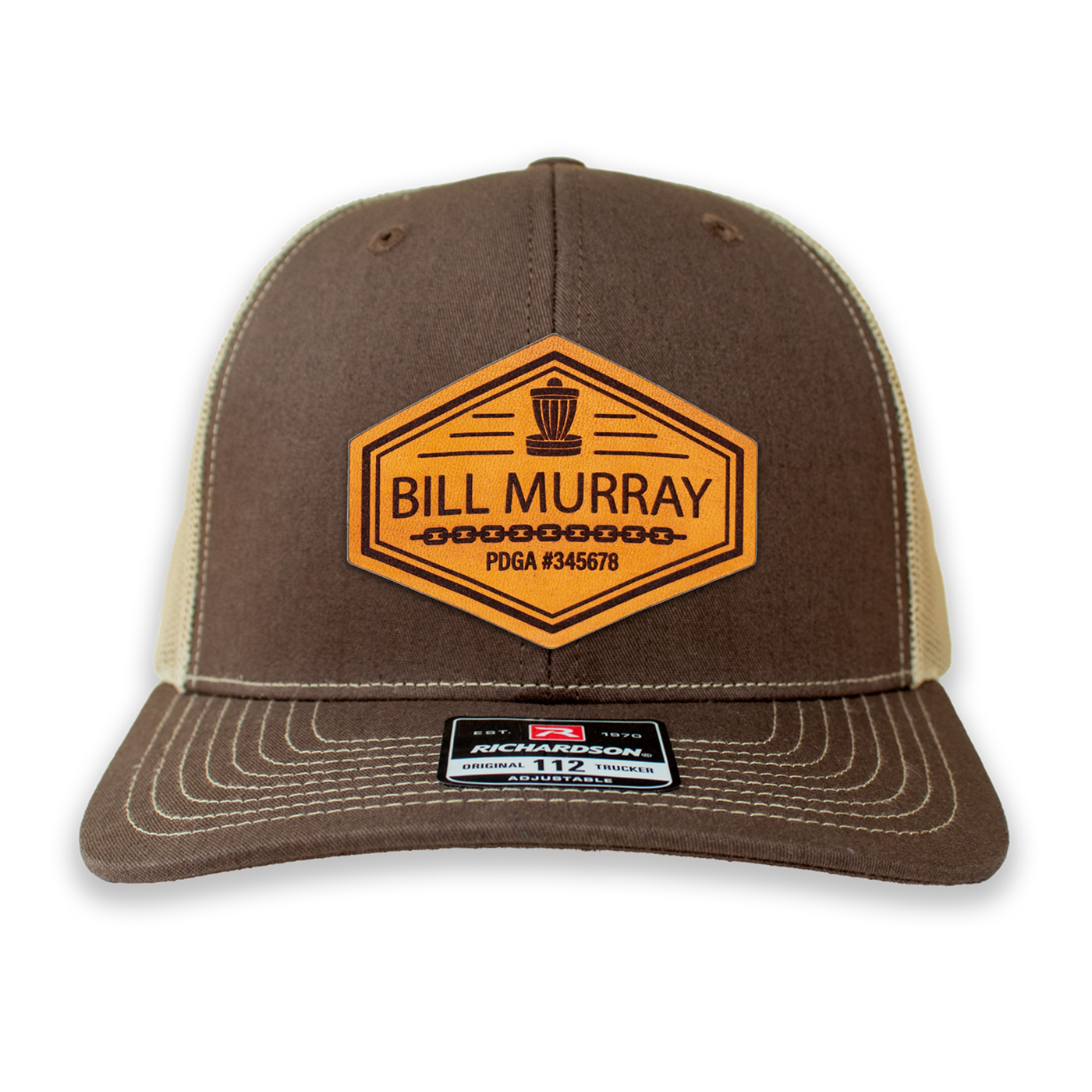 Custom Leather PDGA Player Number Disc Golf Hat