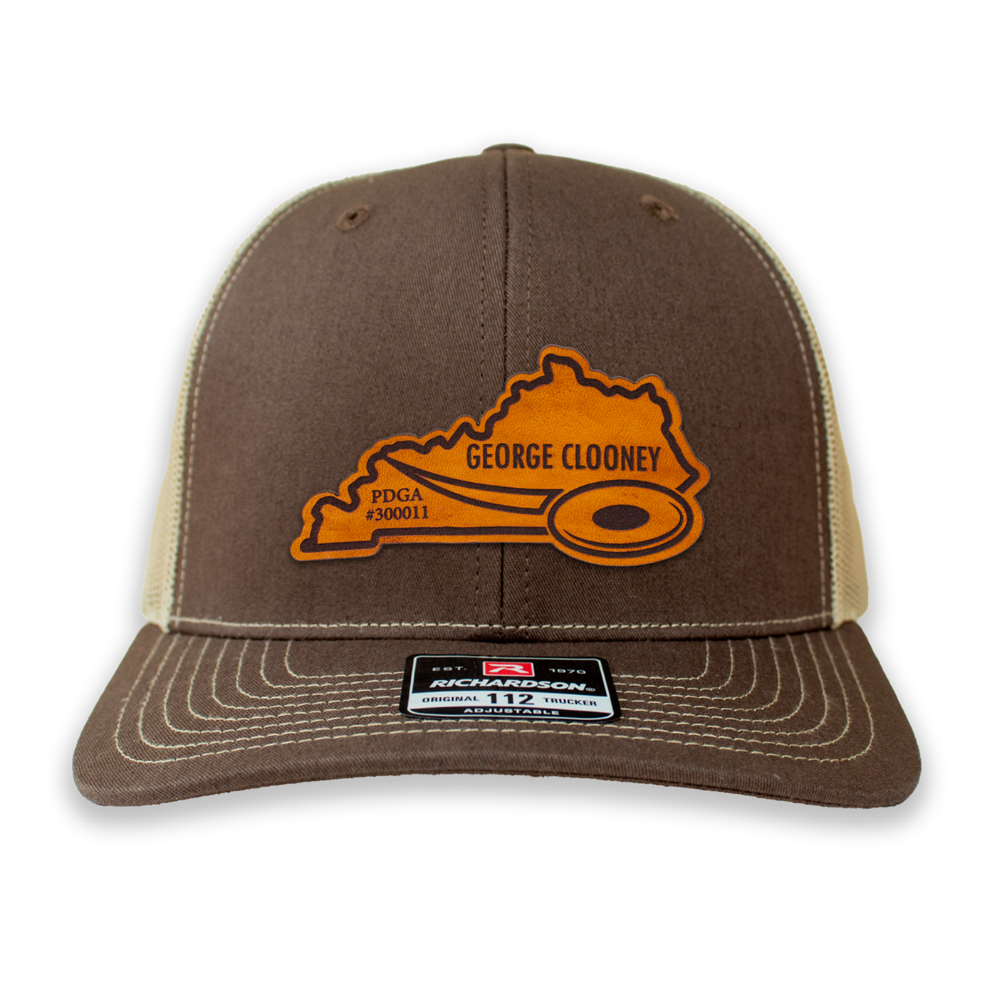 Custom Leather State Player Number Disc Golf Hat