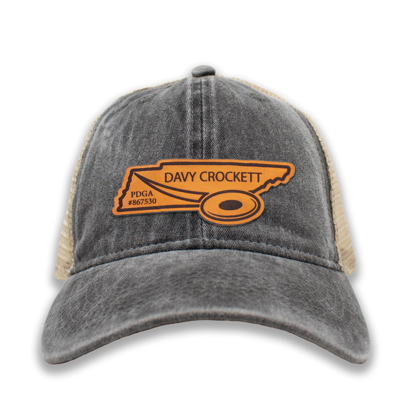 Custom Leather State Player Number Disc Golf Hat