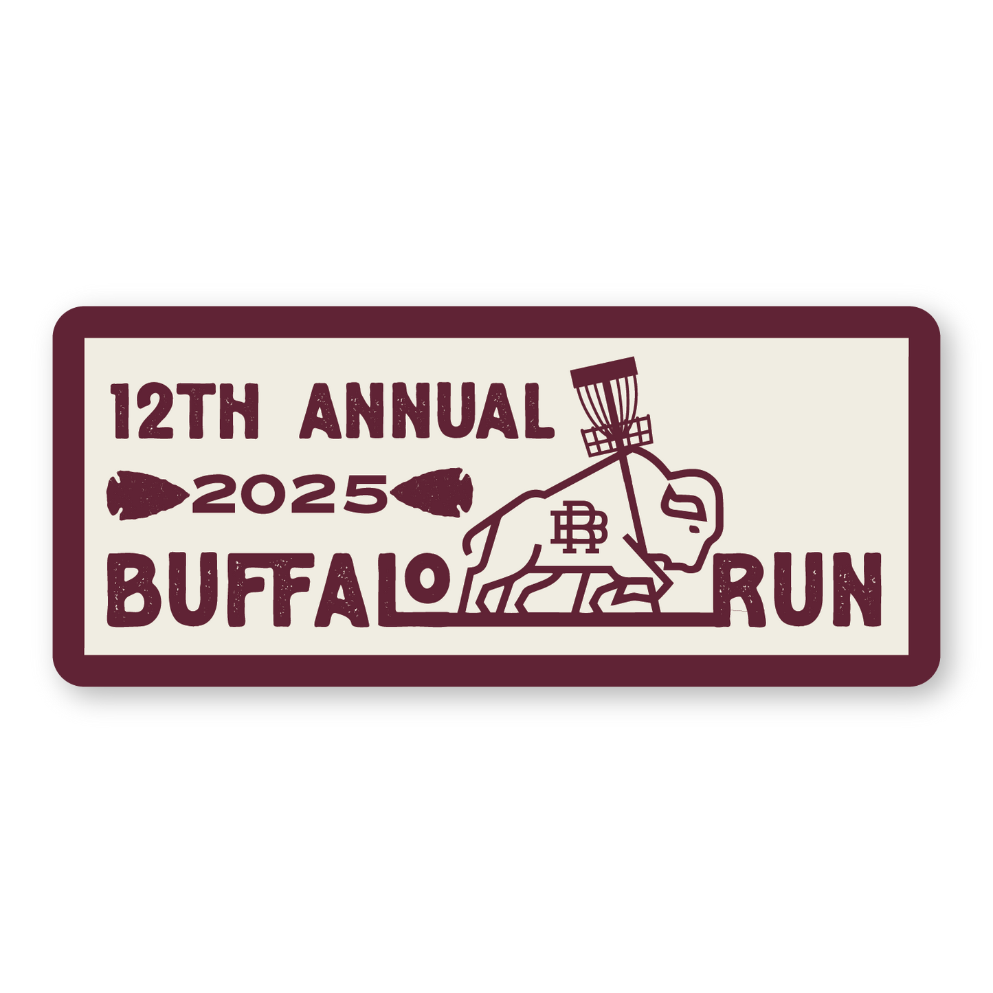 Buffalo Run 2025 Custom 3.5"x 1.5" Embroidered Patch