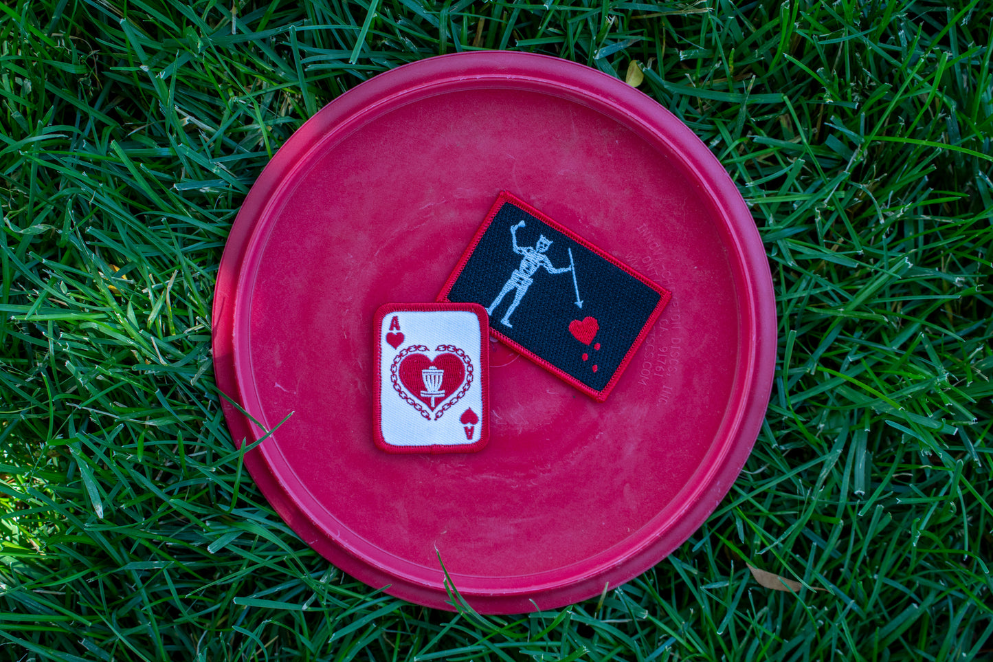 Ace of Heart Disc Golf iron-on patch