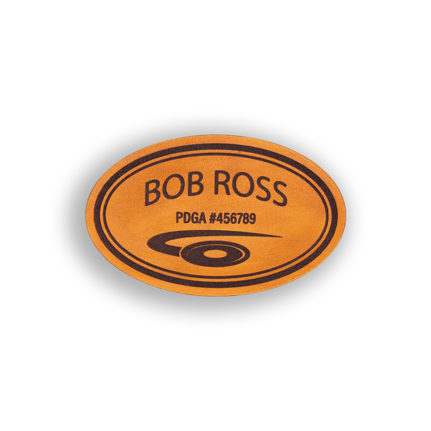Custom Leather Disc Golf Player Badge - Disc Golf Patch
