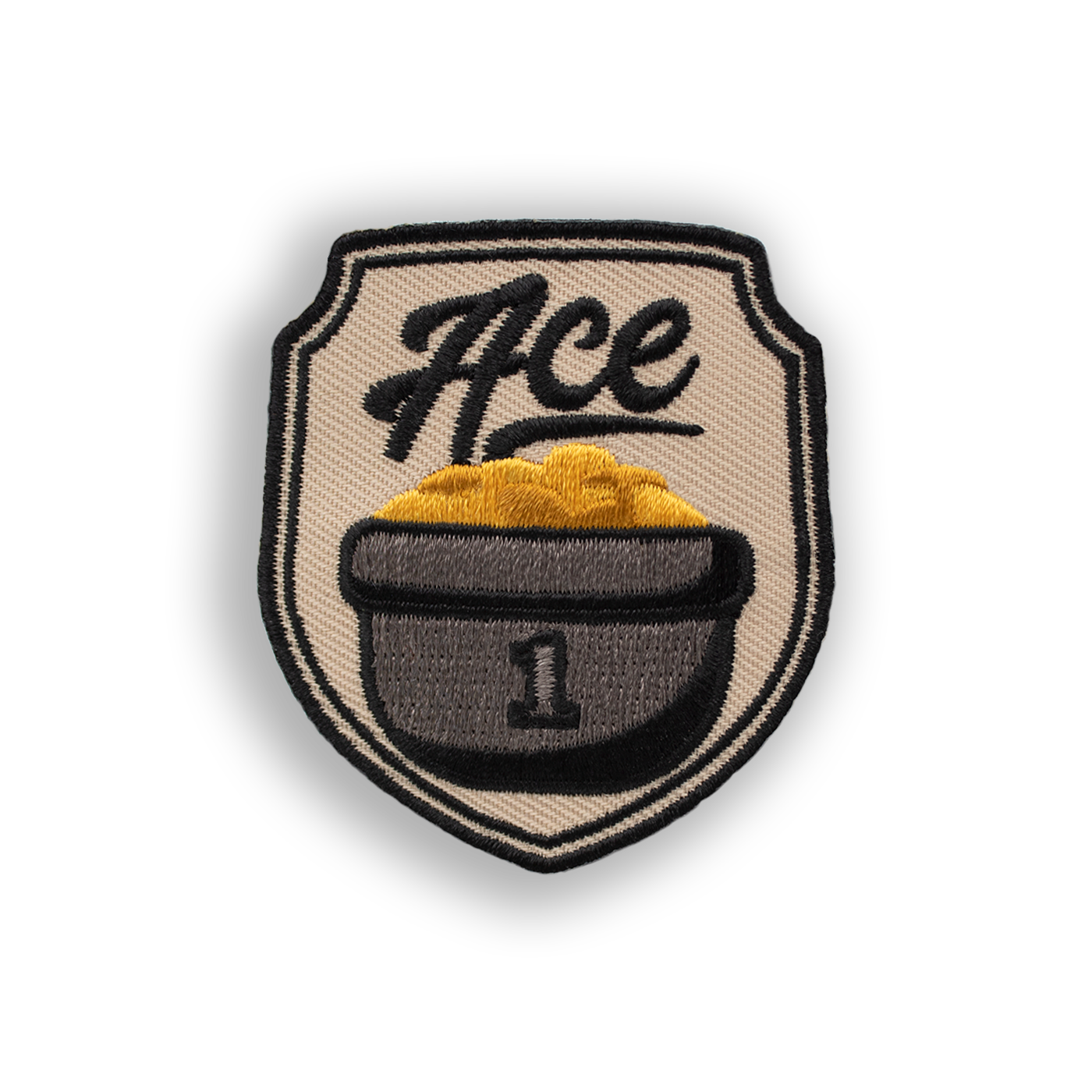 Ace Pot Tan Disc Golf Patch - velcro patch