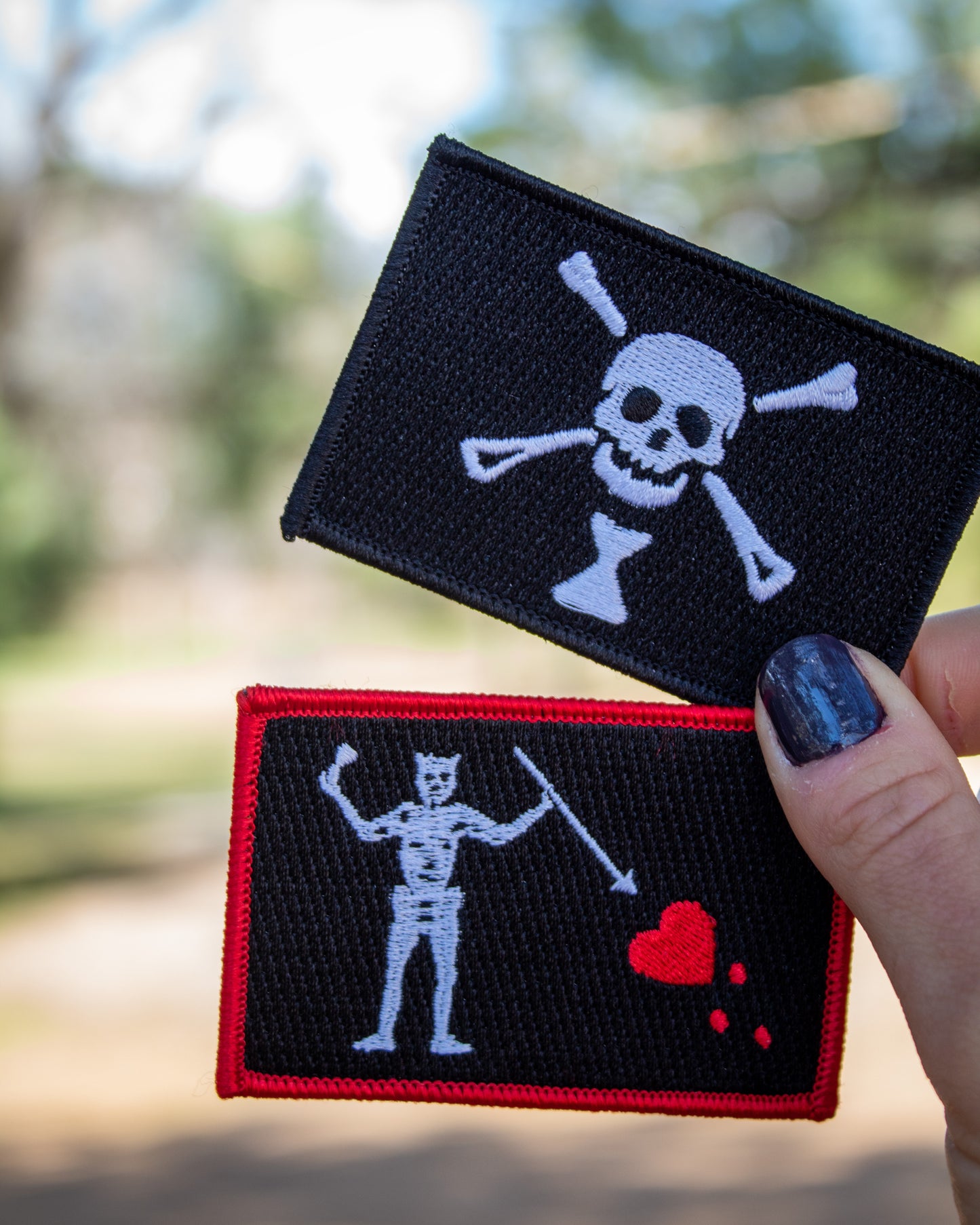 Blackbeard Pirate Flag Disc Golf Patch - Iron-on patches