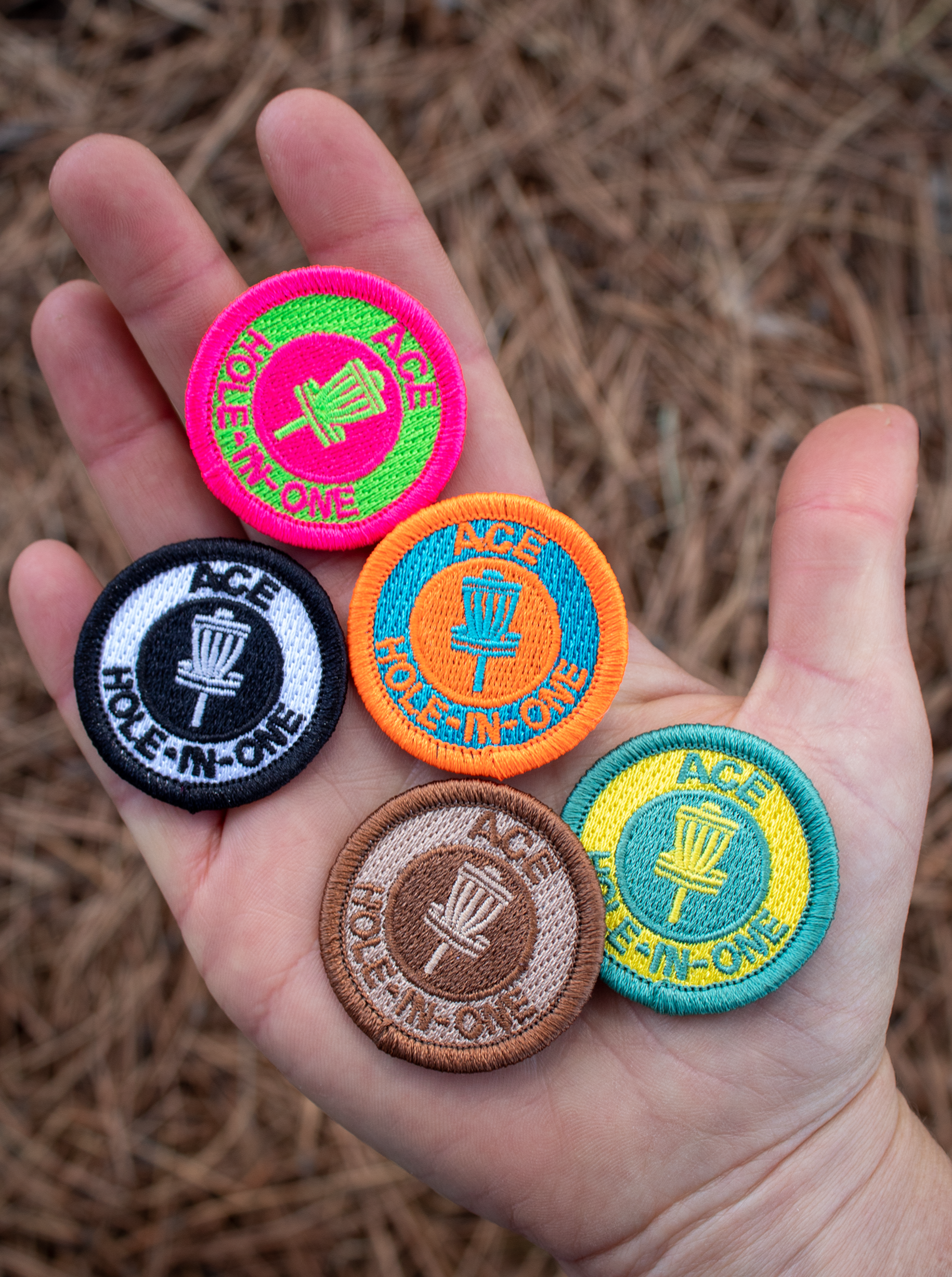 Ace Hole-in-One Disc Golf Patches - Iron-on, velcro, peel & stick