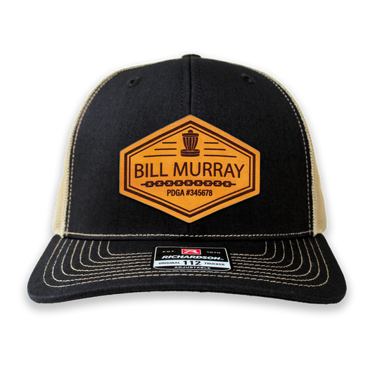 Custom Leather PDGA Player Number Disc Golf Hat