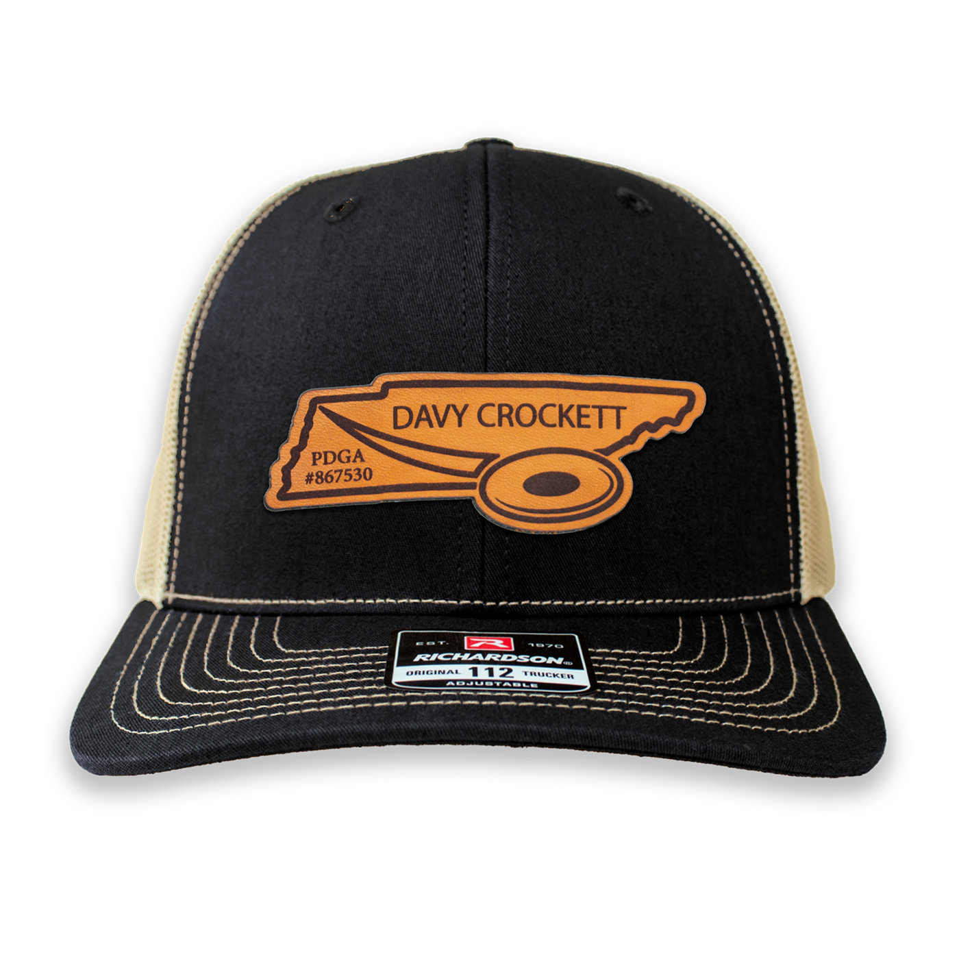 Custom Leather State Player Number Disc Golf Hat