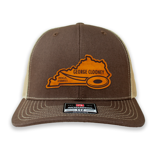 Custom Leather State Player Number Disc Golf Hat