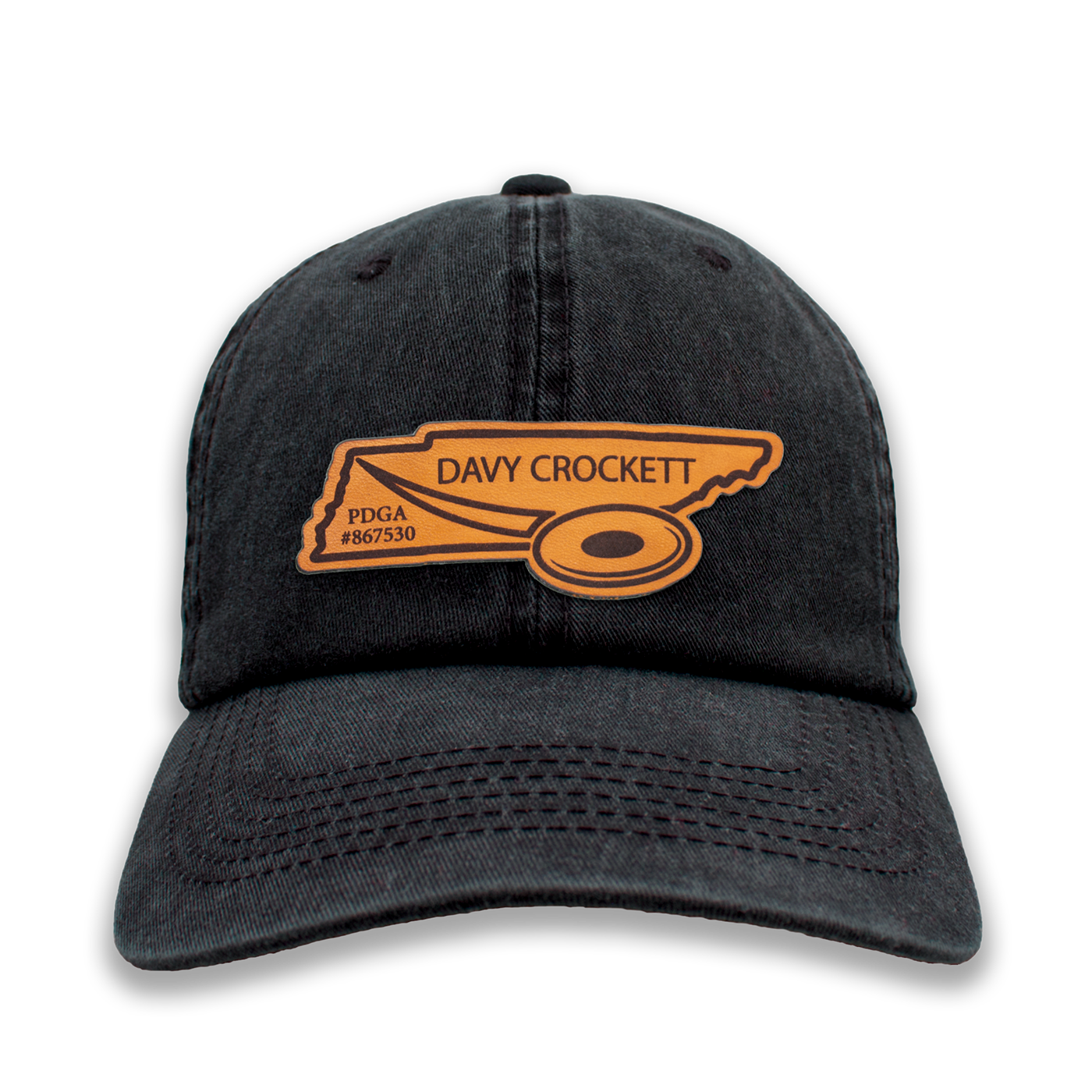 Custom Leather State Player Number Disc Golf Hat