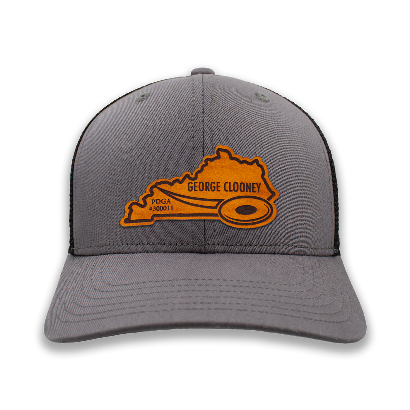 Custom Leather State Player Number Disc Golf Hat