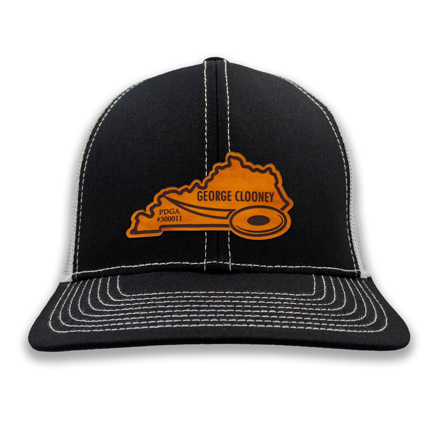 Custom Leather State Player Number Disc Golf Hat