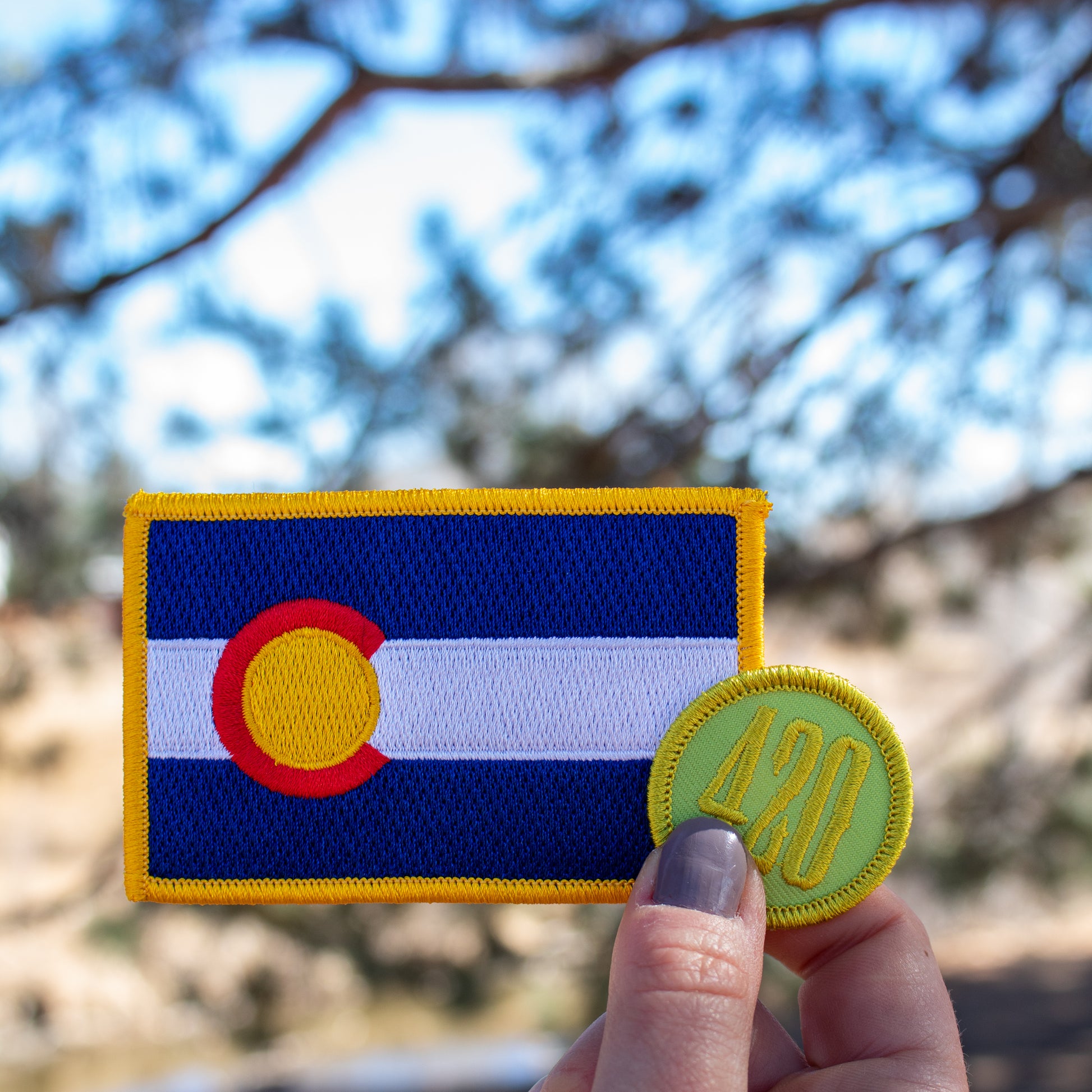 Colorado State Flag Disc Golf Patch - Peel & Stick Patch