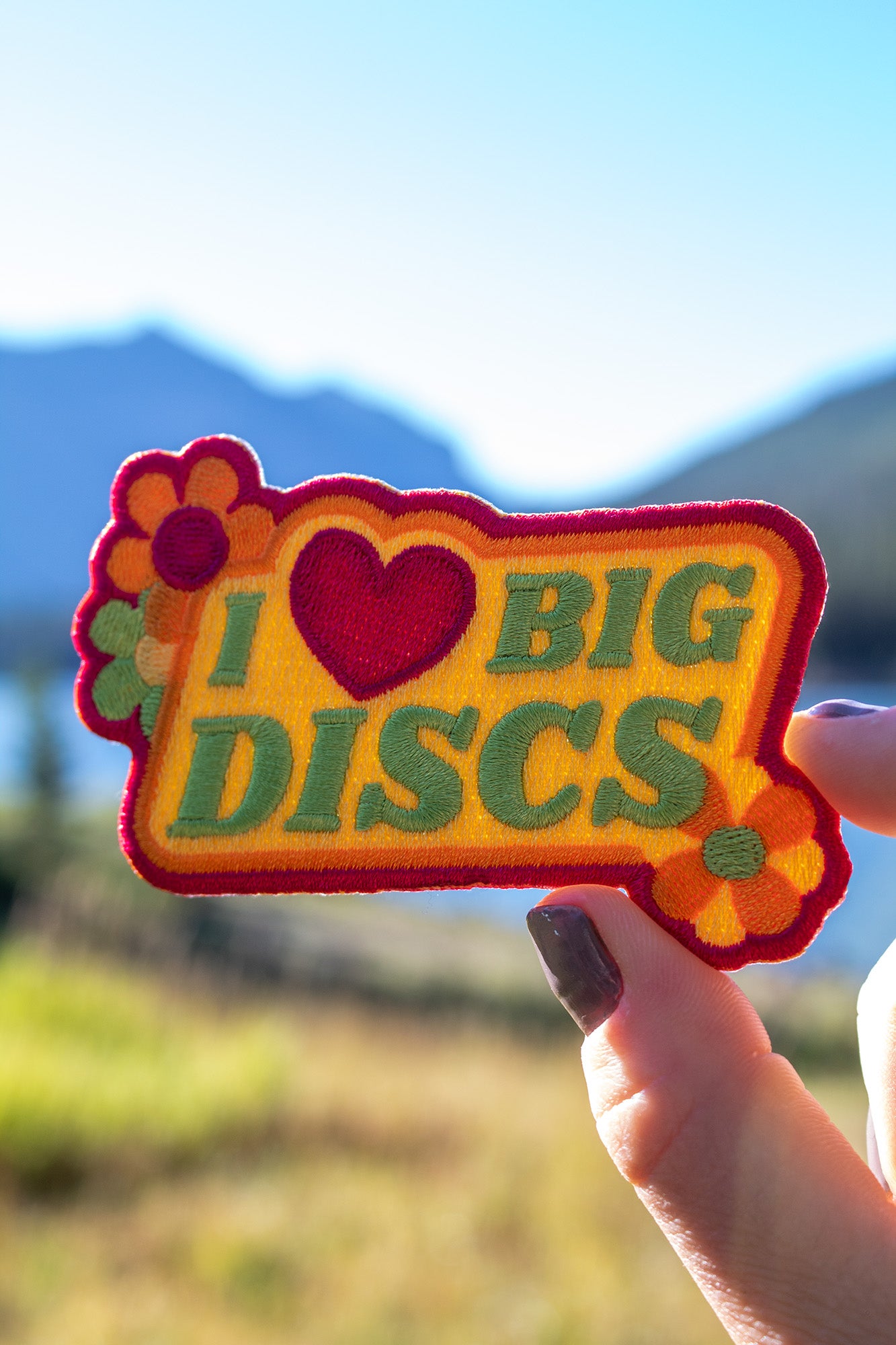 I Love Big Discs - Disc Golf Patch - Iron-on patch