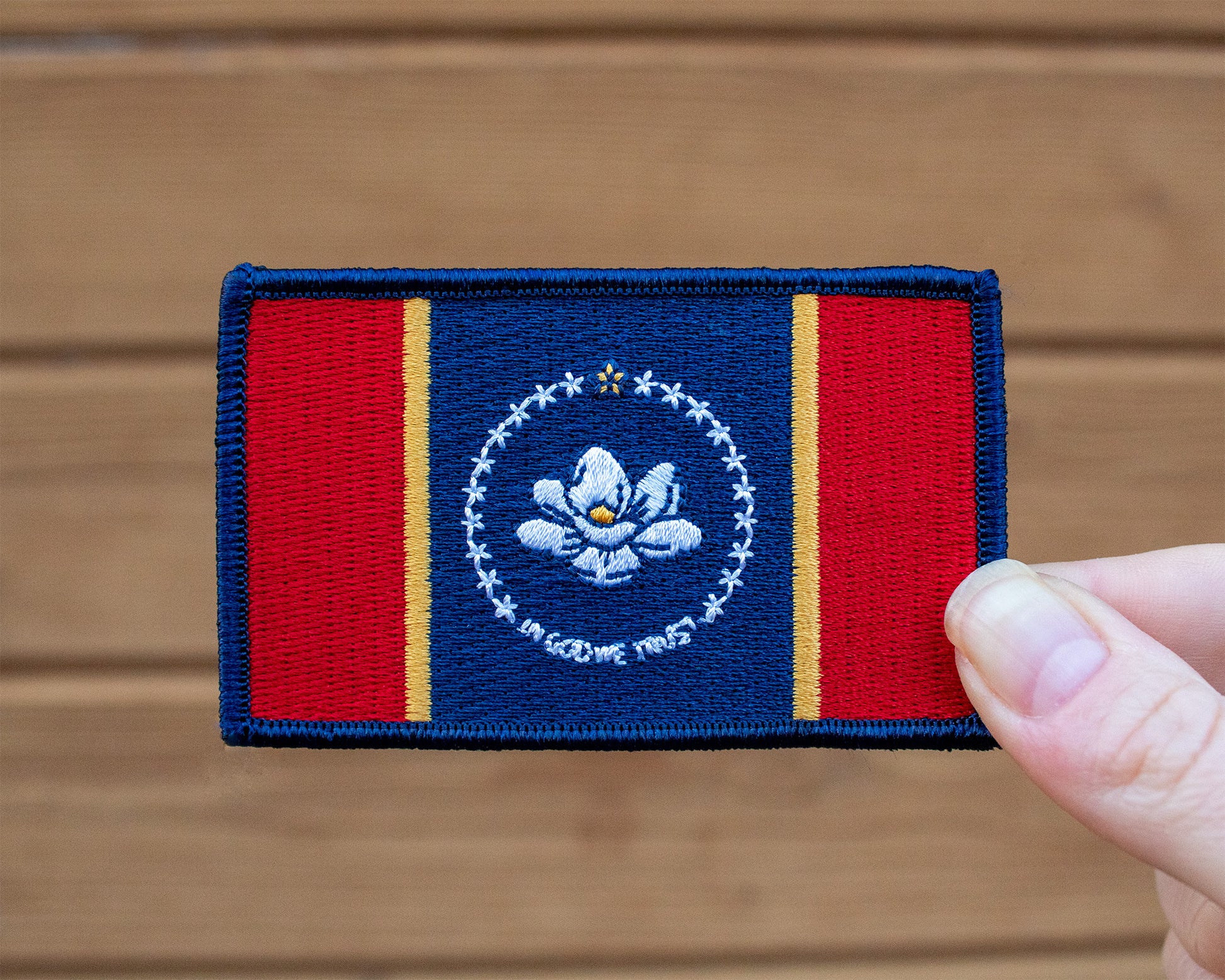 Mississippi State Flag Disc Golf Patch - velcro patch