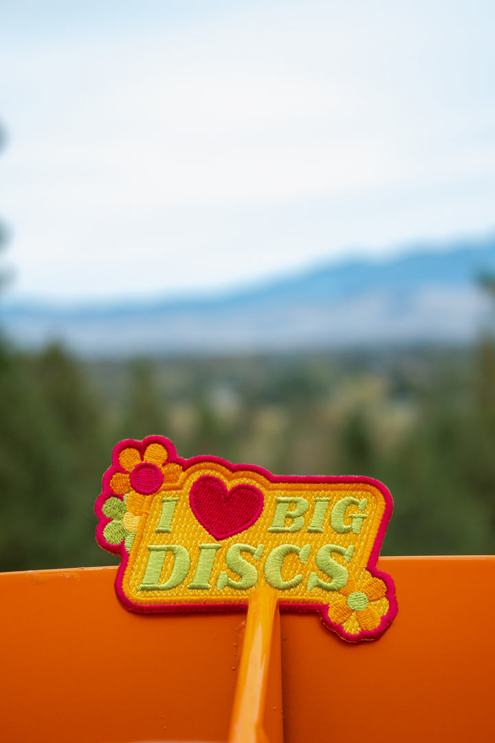 I <3 Big Discs - Disc Golf Patch - Velcro patch