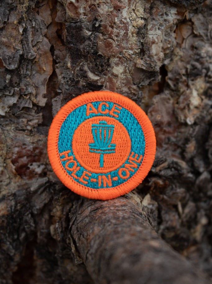 Orange Ace Disc Golf Iron-On Patch