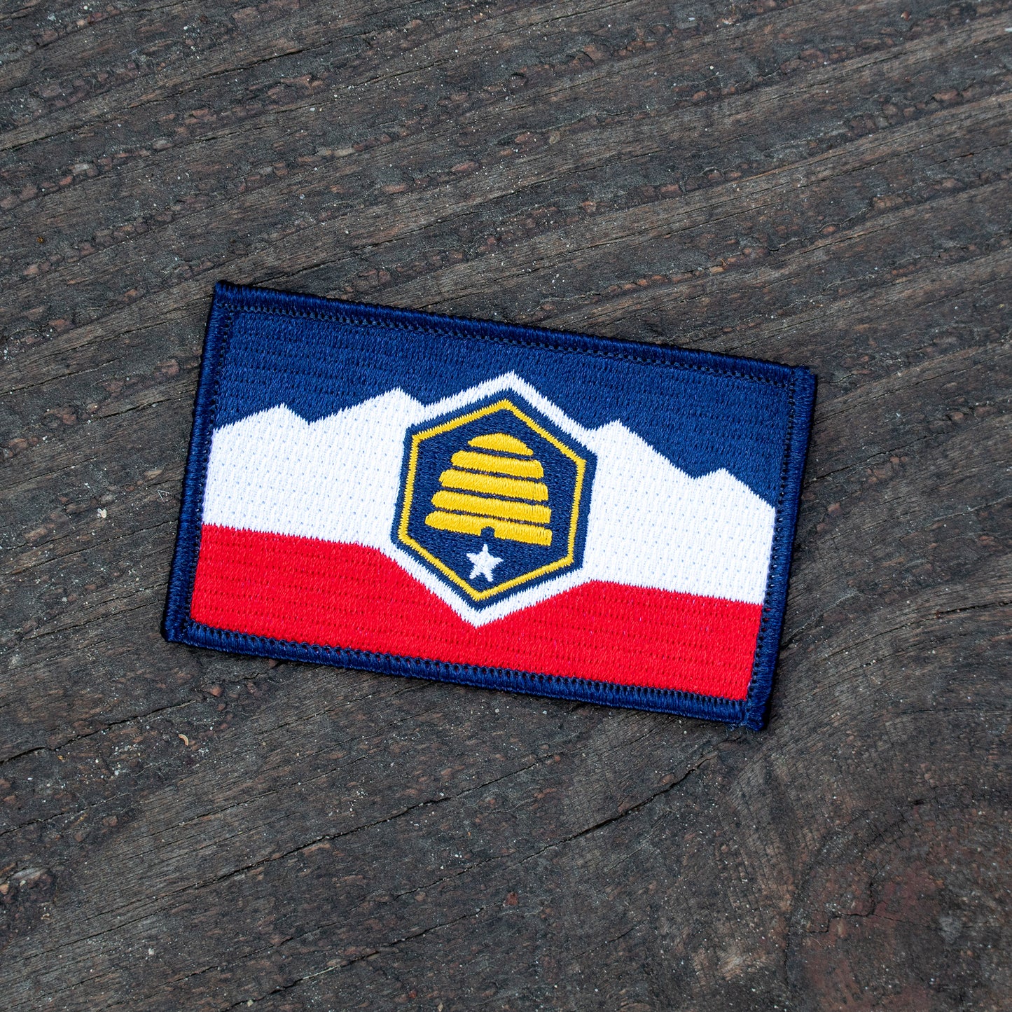 Utah State Flag Disc Golf Patch - Velcro patch