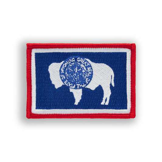 Wyoming State Flag Disc Golf Patch - velcro patch