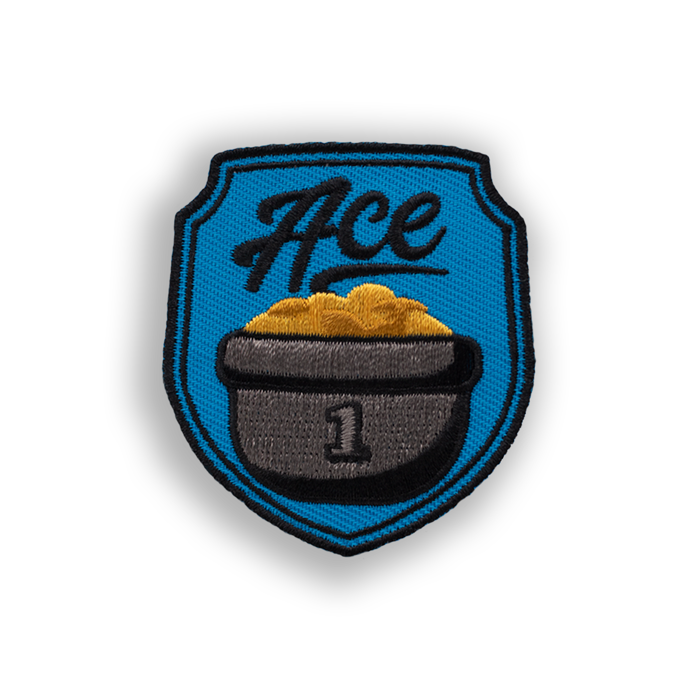 Ace Pot Blue Disc Golf Patch - velcro patch