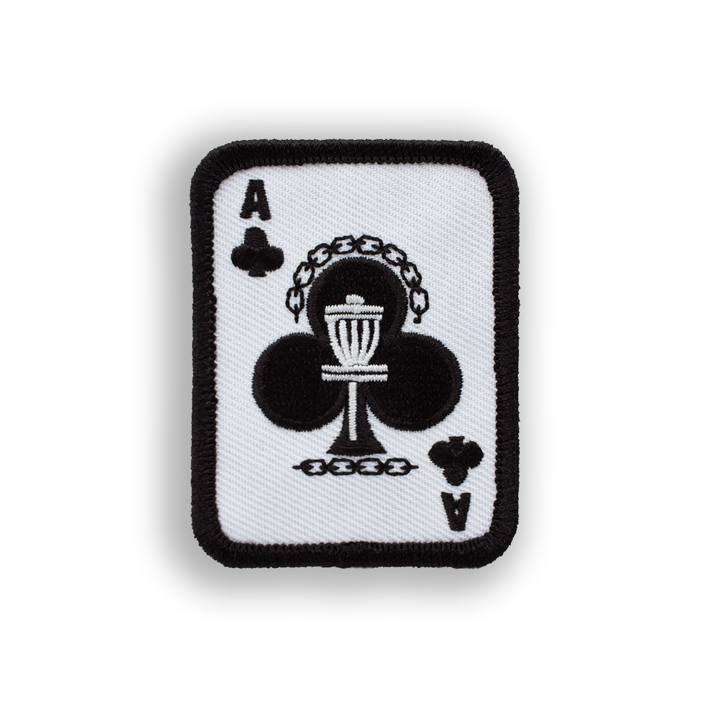 Ace of Clubs Disc Golf Patch - Iron-on, velcro, peel & stick