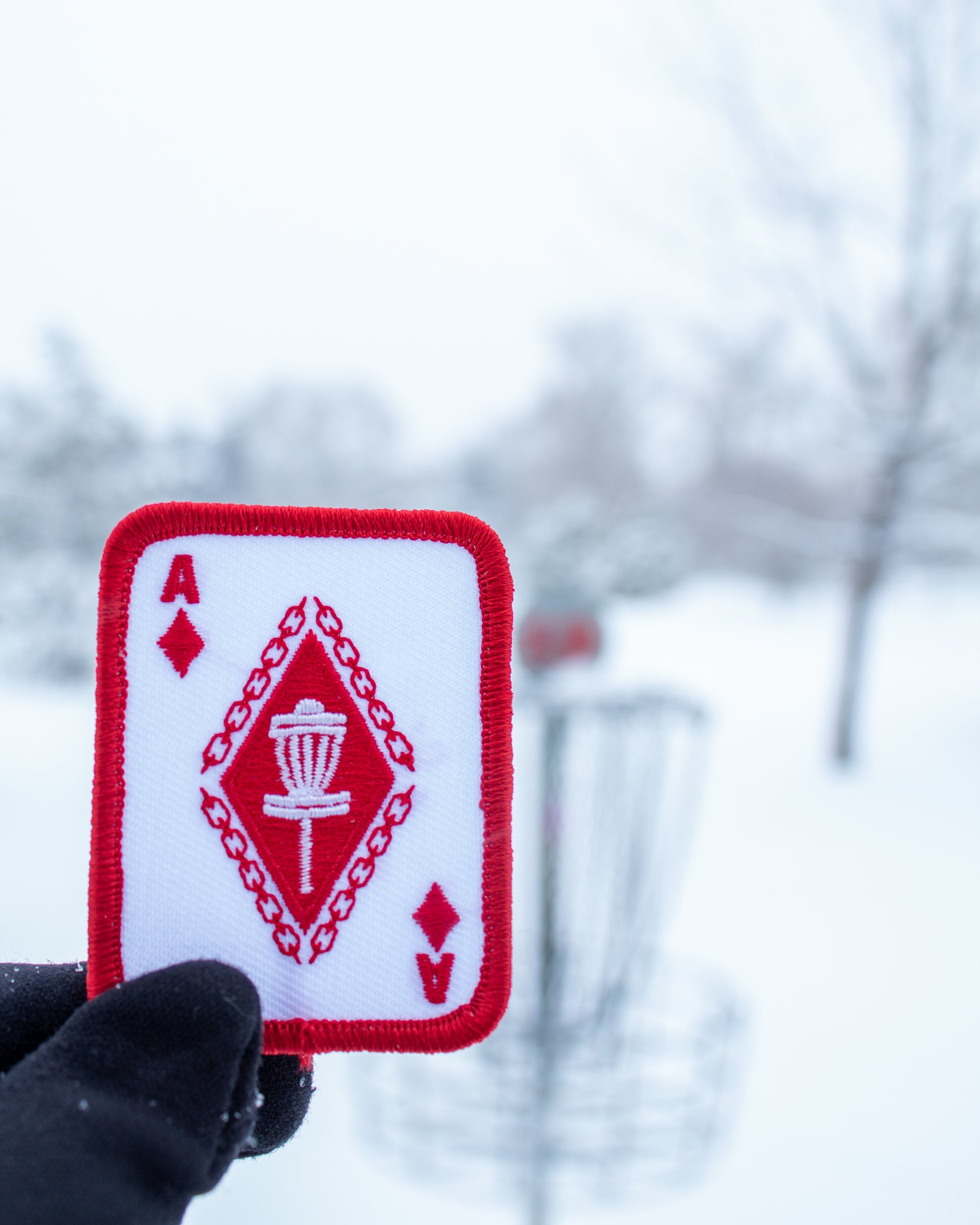 Disc Golf Patch - Ace of Diamonds Iron-On Patch