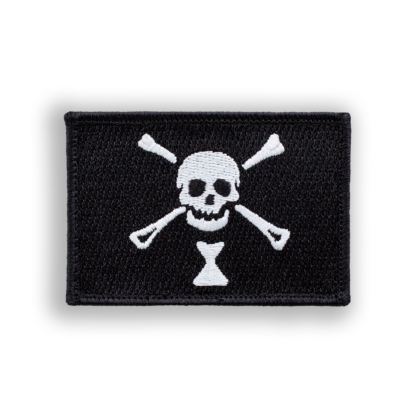 Jolly Roger Pirate Flag Disc Golf Patch - Iron-on, velcro, peel & stick