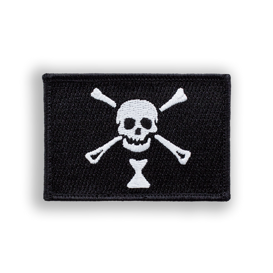 Jolly Roger Pirate Flag Disc Golf Patch - Iron-on, velcro, peel & stick