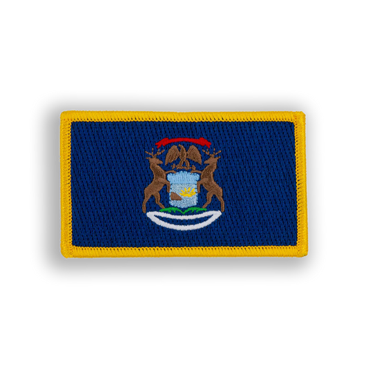 Michigan  State Flag Disc Golf Patch - velcro patch