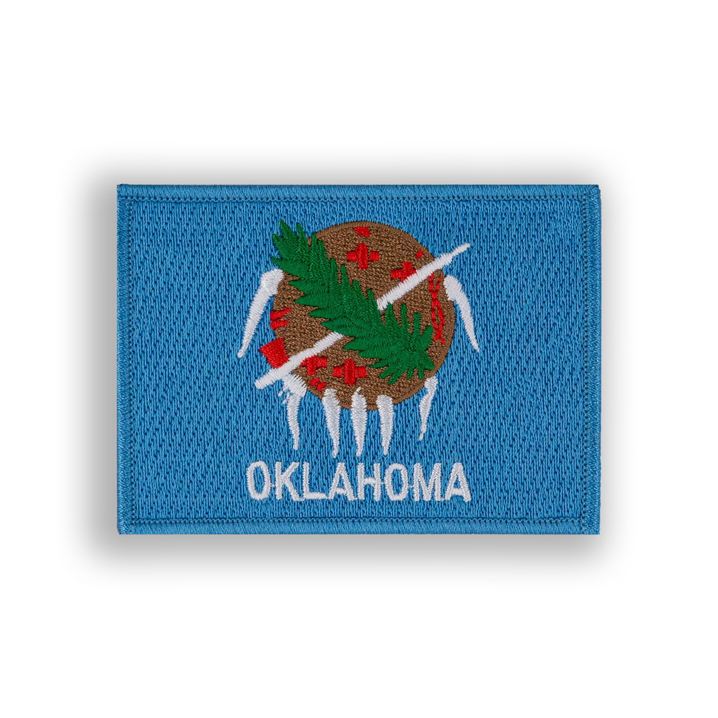 Oklahoma State Flag Disc Golf Patch - velcro patch