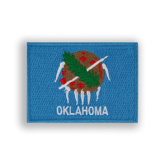 Oklahoma State Flag Disc Golf Patch - velcro patch