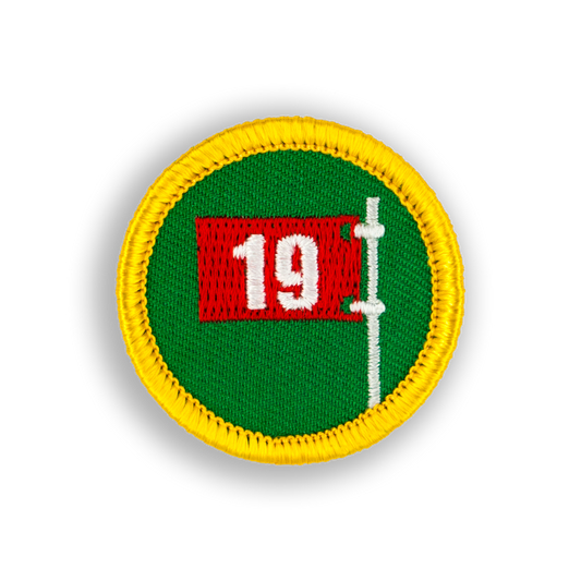 19th Hole Bogey Badge© Disc Golf Patch - Iron-on, Velcro, Peel & Stick