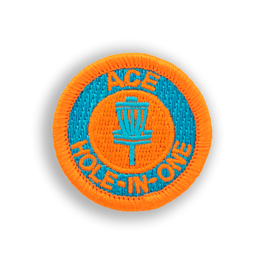 Orange Ace Disc Golf Patch - Iron-on, velcro, peel & stick