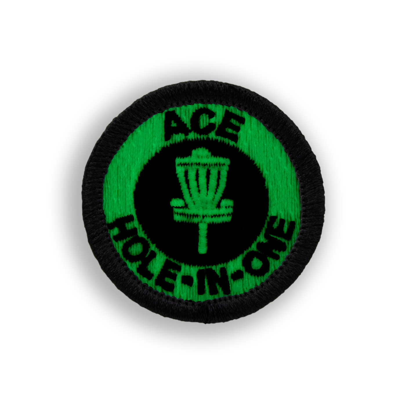 Glow in the Dark Ace Disc Golf Patch - Iron-on, velcro, peel & stick