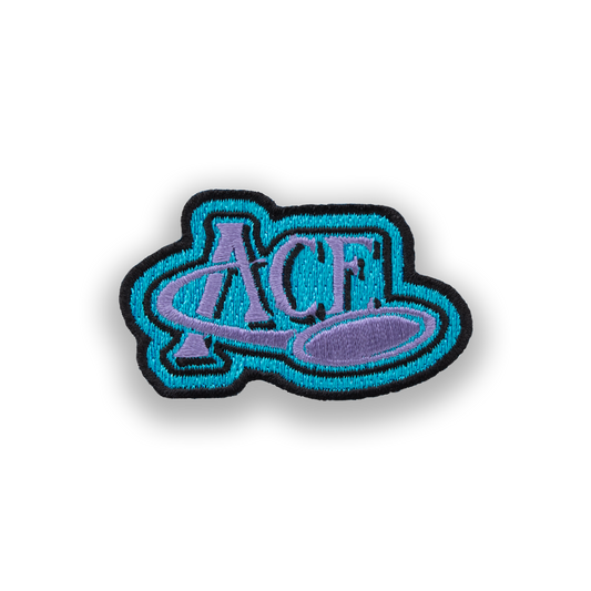 ACE Blue Disc Golf Patch - Iron-on, velcro, peel & stick