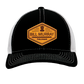 Custom Leather Disc Golf Hat - PDGA Player Badge - Black & White Trucker Hat