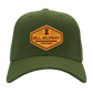 Custom Leather Disc Golf Hat - PDGA Player Badge - Olive Ballcap