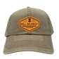 Custom Leather Disc Golf Hat - PDGA Player Badge - Tan Ballcap