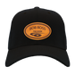 Custom Engraved Leather Disc Golf Hat - PDGA Player Badge - Black ballcap