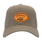 Custom Engraved Leather Disc Golf Hat - PDGA Player Badge - Tan ballcap