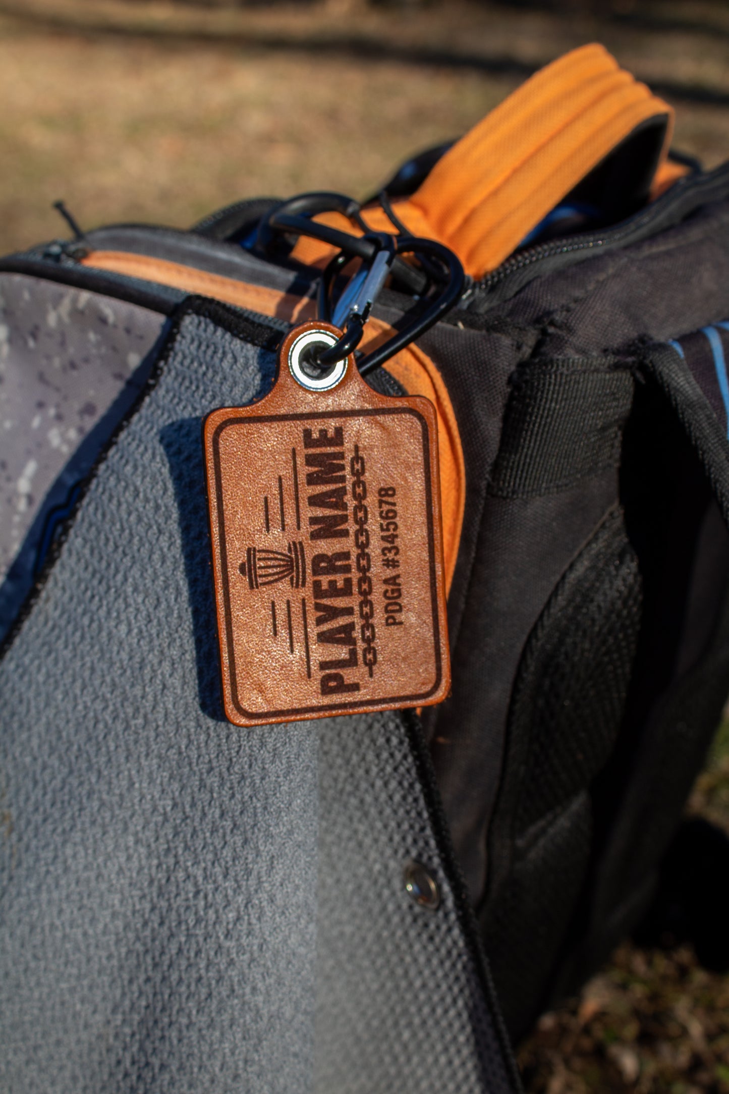 Custom Engraved Leather Disc Golf Bag Tag